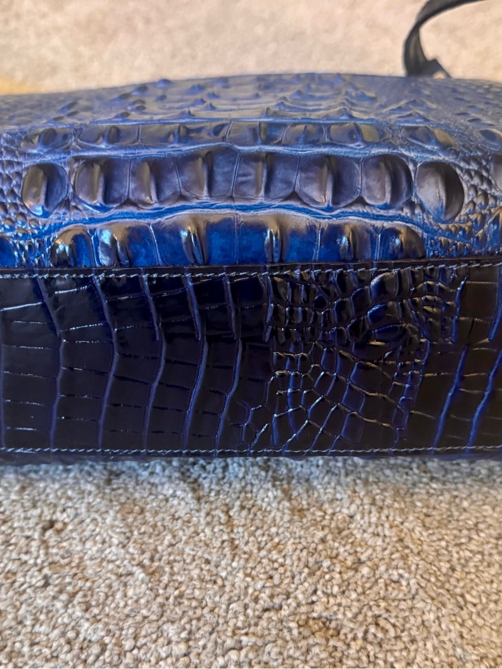Brahmin Deep Blue Croc-Embossed Crossbody Bag - Picture 4 of 7